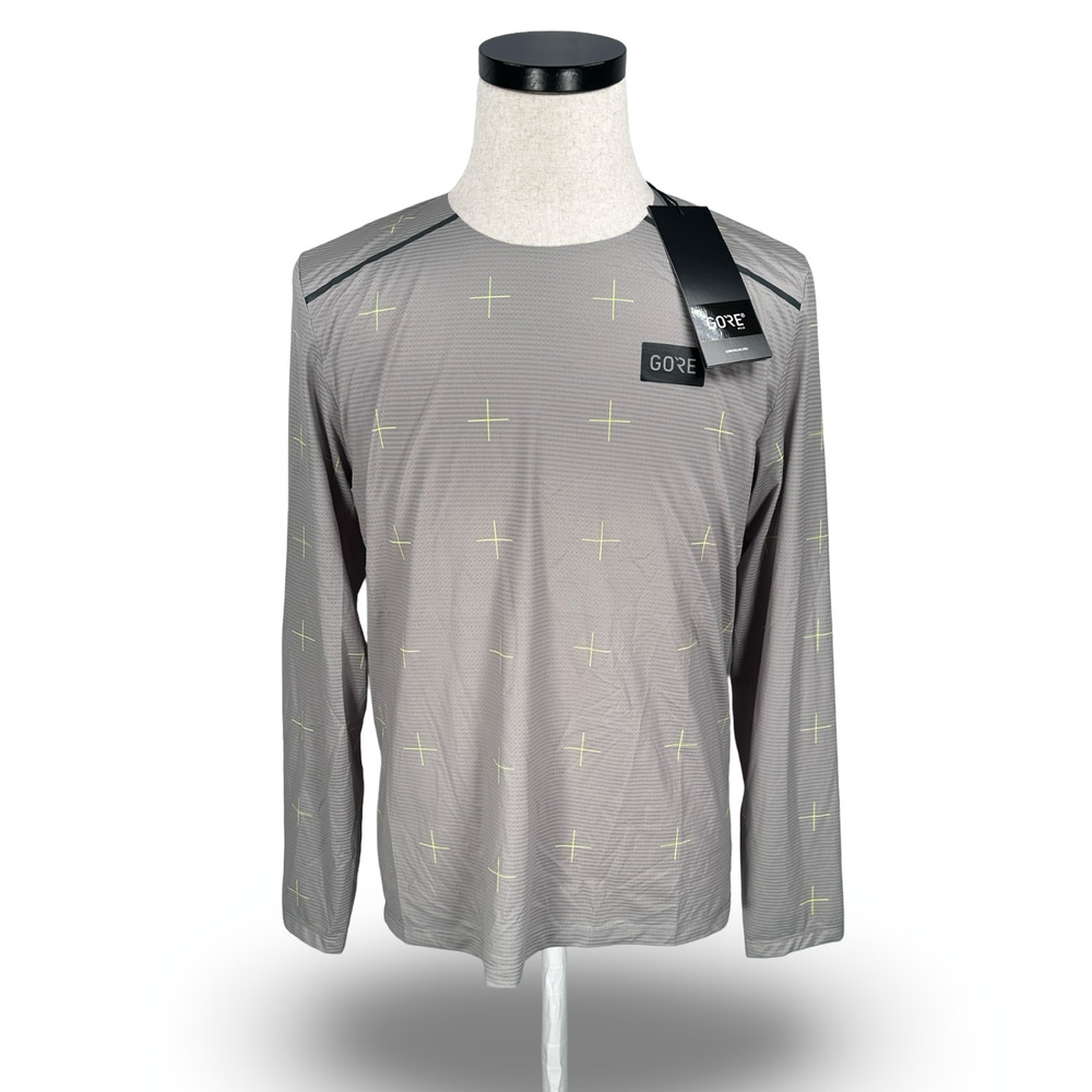 Gore Wear Contest Long Sleeve T-Shirt Men’s Large Lab Gray Stretch Pullover New‎